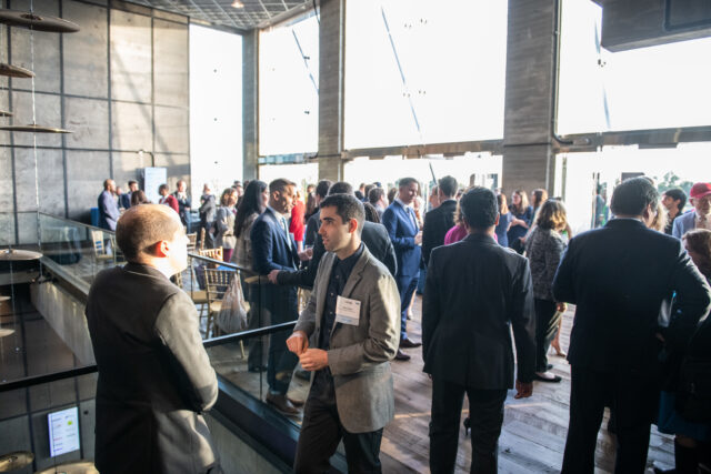 CDT staff and 2022 Tech Prom guests mix and mingle, at the President's Reception.