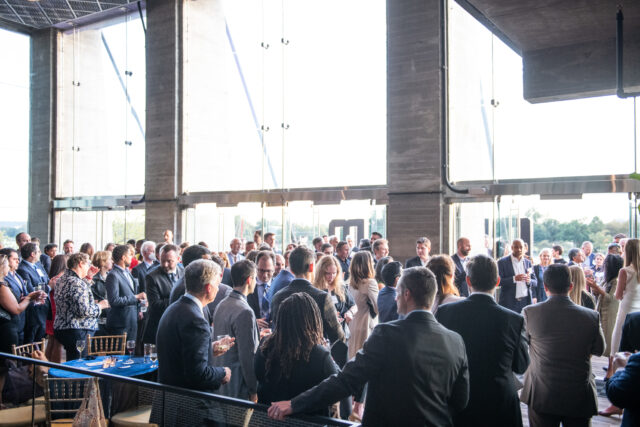 A full room of tech policy thinkers and doers at the President's Reception, from the 2022 Tech Prom.