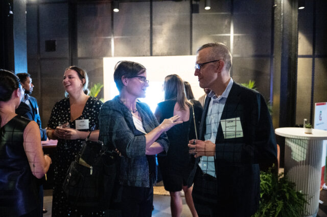 Guests at CDT's 2022 Tech Prom mix and mingle.