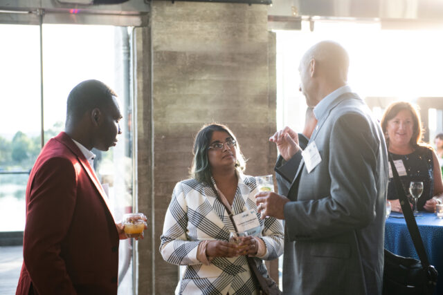 CDT staff and 2022 Tech Prom guests mix and mingle, at the President's Reception.