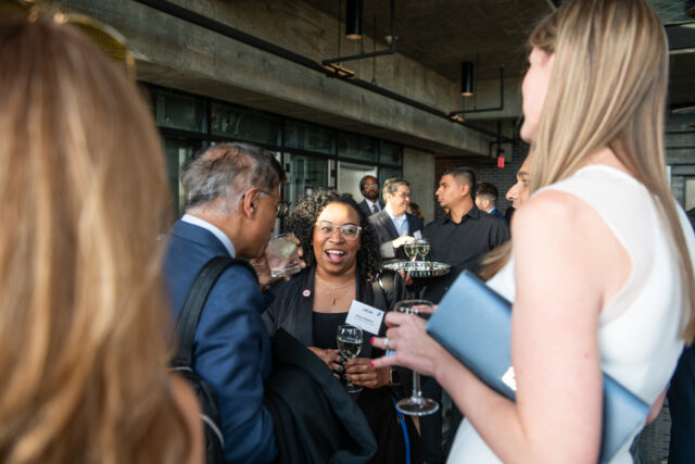 CDT staff and 2022 Tech Prom guests mix and mingle, at the President's Reception.