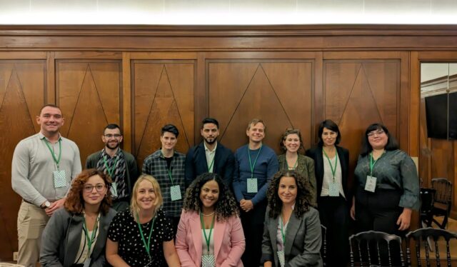 Photograph of members from the Spyware Coordination Group at the Tech and Society Summit in Brussels.