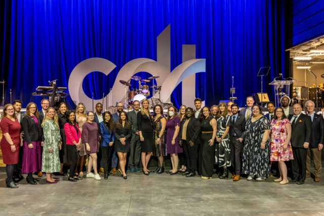 Image of guests, artists, food, and atmosphere from CDT's 2023 Tech Prom and Artist Exhibition annual benefit. Photography by Annan Productions: https://www.annanproductions.com.