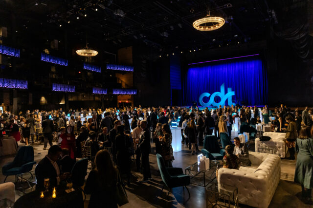 Image of guests, artists, food, and atmosphere from CDT's 2023 Tech Prom and Artist Exhibition annual benefit. Photography by Annan Productions: https://www.annanproductions.com.