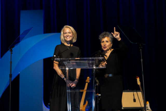 Image of guests, artists, food, and atmosphere from CDT's 2023 Tech Prom and Artist Exhibition annual benefit. Photography by Annan Productions: https://www.annanproductions.com.