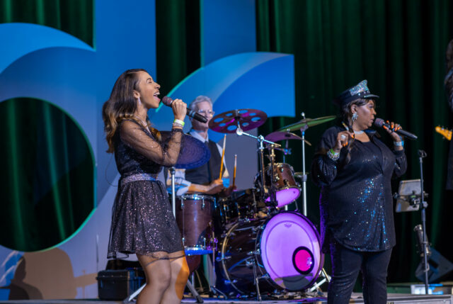 Image of guests, artists, food, and atmosphere from CDT's 2023 Tech Prom and Artist Exhibition annual benefit. Photography by Annan Productions: https://www.annanproductions.com.