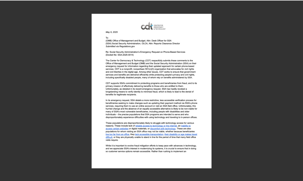 White document on black background.