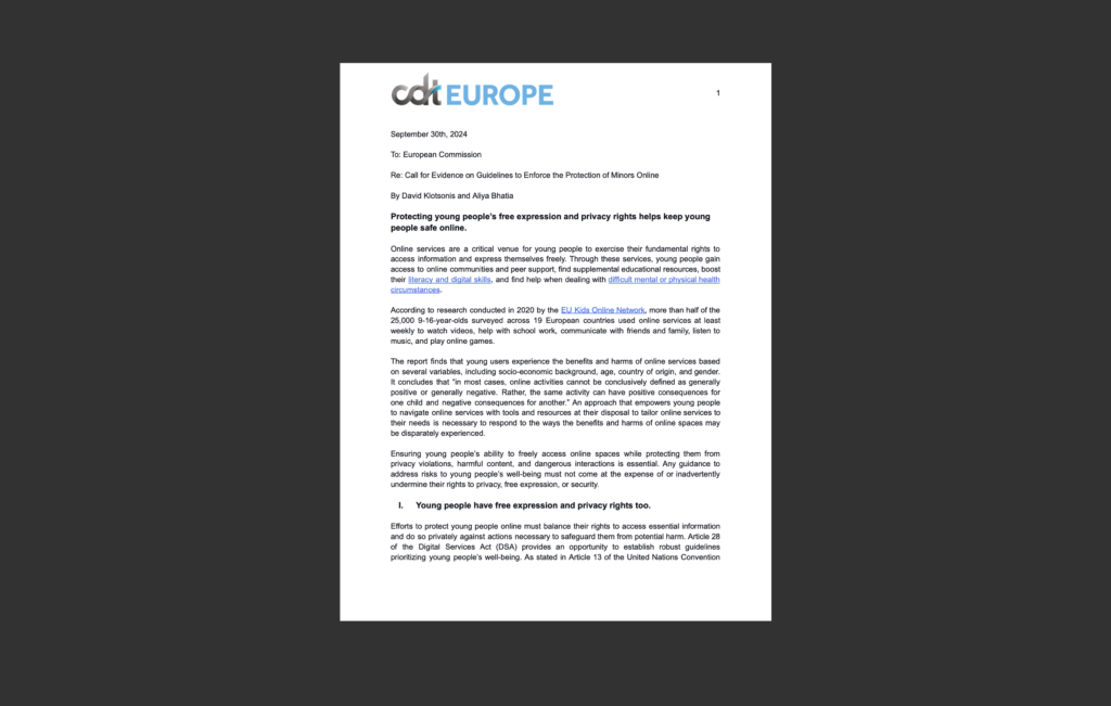 White document on black background.