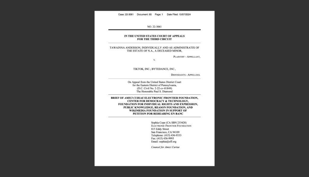 White document on black background.