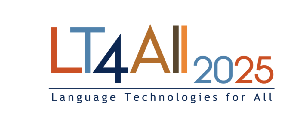 Language technologies for all conference logo 2025.