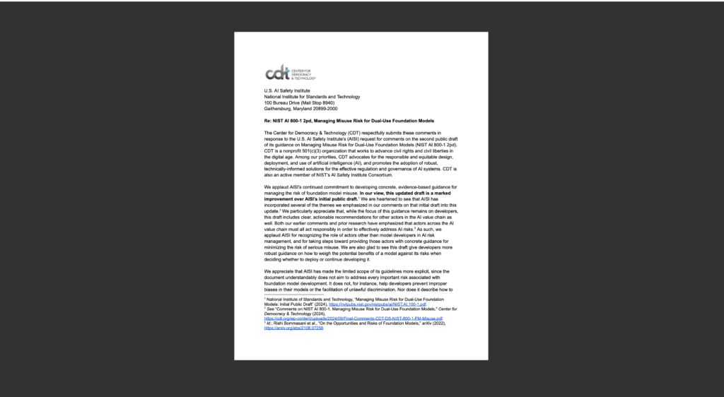 White document on black background.