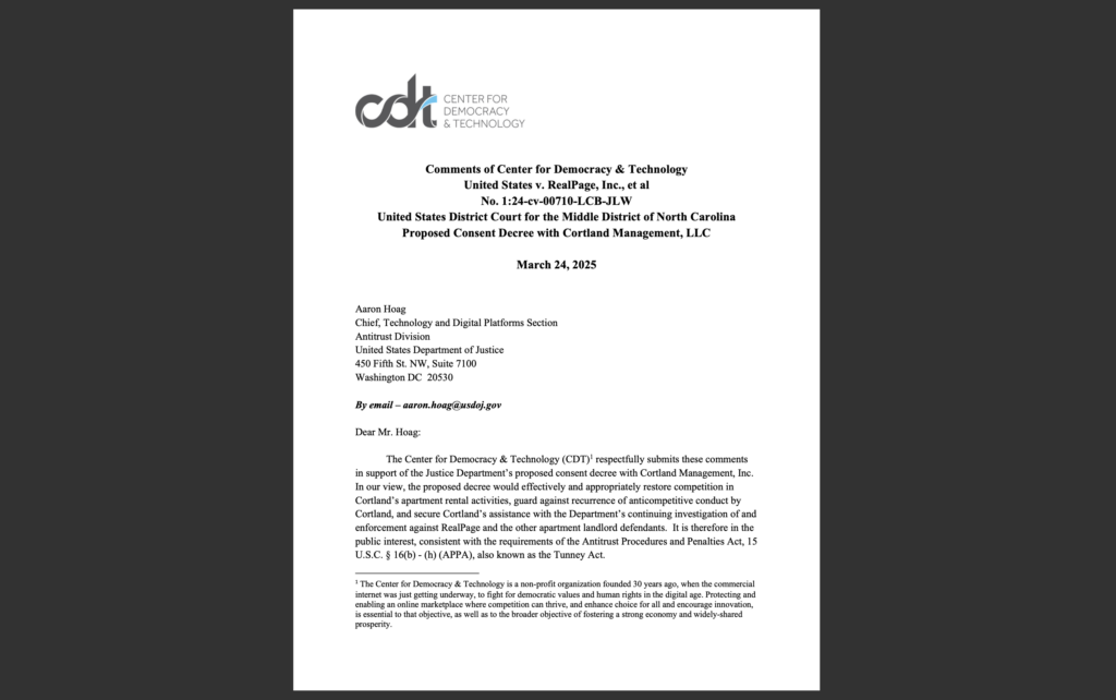 White document on black background.