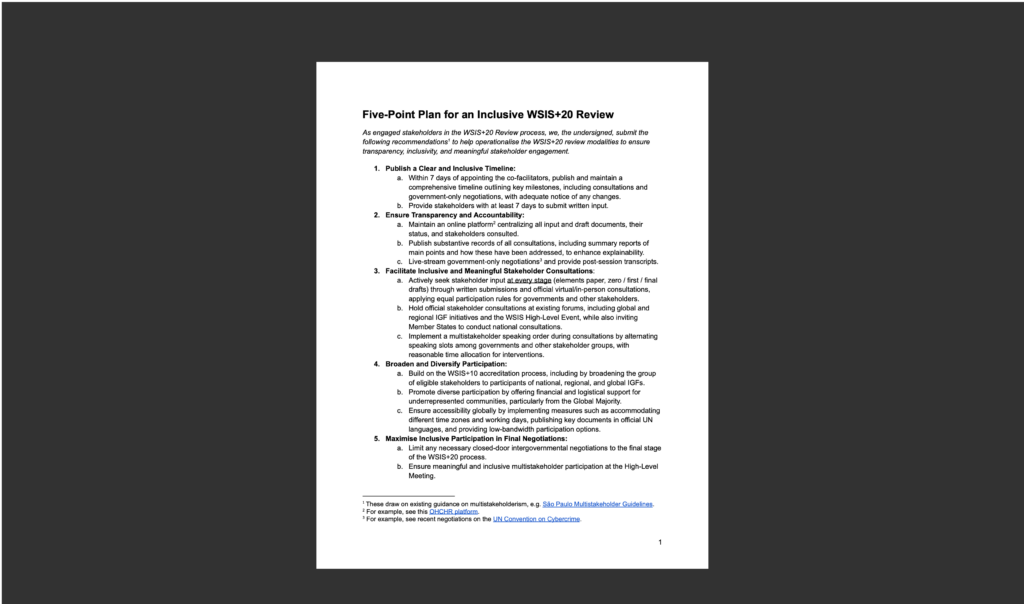 White document on black background.