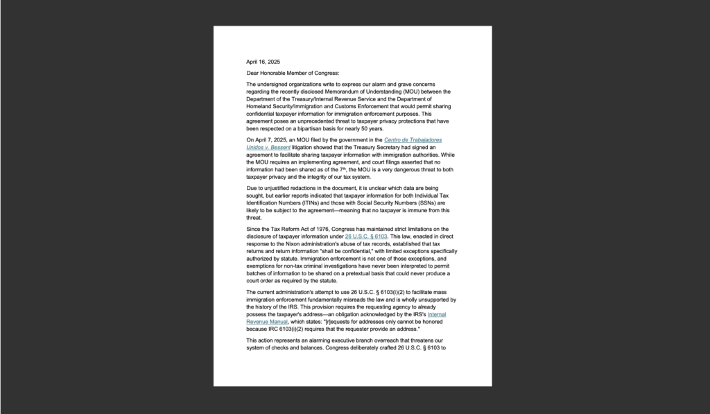 White document on black background.