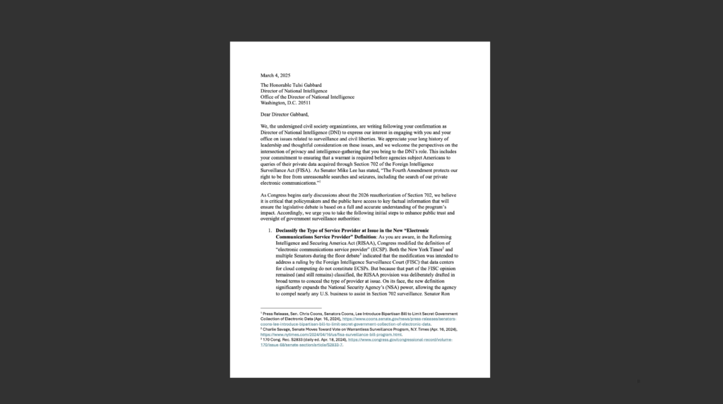 White document on black background.